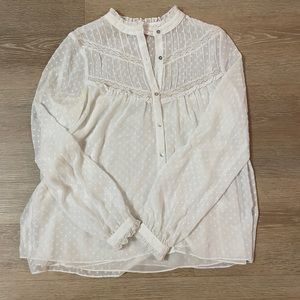 Zara trafaluc romantic white blouse size small